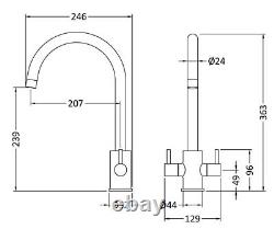 Modern Curved Kitchen Sink Mono Mixer Tap Multiple Finishes Available