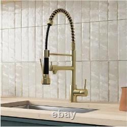 Modern Gold Kitchen Mixer Taps Pull out Spray 360° Mono Single Lever Sink Faucet