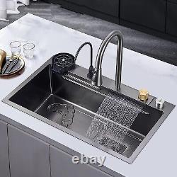 Multifunctional Stainless Steel Kitchen Sink Nano Raindance Waterfall Tap Faucet