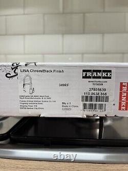 New FRANKE LINA Chrome Black Kitchen Finish Mixer Tap Pull-Out. 115.0638.868