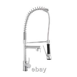 Nuie Tall Side Action Kitchen Sink Tap Pull Out Rinser Chrome