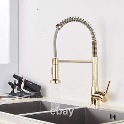 Onyzpily Gold Kitchen Taps Kitchen Sink Mixer tap with Solid Brass Commercial UK