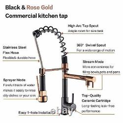Onyzpily Rose Gold +Black Kitchen Tap Kitchen Sink Mixer tap Single Handle