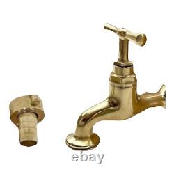Pair of Brass and Copper Taps, Kitchen Taps, Wall Mounted Bathroom Taps (T3)