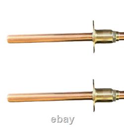Pair of Brass and Copper Taps, Kitchen Taps, Wall Mounted Bathroom Taps (T3)