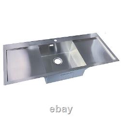 Prestige Double Drainer Kitchen Sink 1200 x 510 mm 1 Tap Hole Brushed S