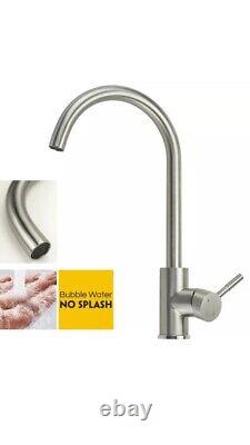 Pure Stainless Steel Brushed Kitchen Sink Mono Swivel Single Lever Mixer Tap