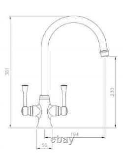 Rangemaster Estuary Traditional Kitchen Mixer Tap Brushed Brass TES1BB