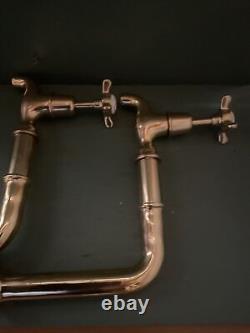 Refurbished Bristan Brass Bib Taps and upstands Ideal Butler Sink L4