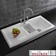 Reginox 1.5 Bowl White Ceramic Kitchen Sink, Waste & Traditional Tap