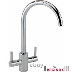 Reginox Genesis Chrome Double Lever Kitchen Sink Mixer Tap