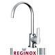 Reginox LISSINI CH Chrome Swan Neck Single Lever Kitchen Sink Monobloc Mixer Tap