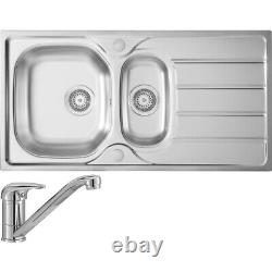 Reversible Stainless Steel Kitchen Sink & Drainer With Single Lever Mixer Tap