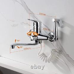 Roma M13150-1 Kitchen Tap Wall Mounted Single Lever Sink Mixer Taps Modern Head