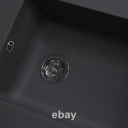 SIA 1.0 Bowl Grey Composite Reversible Inset Kitchen Sink & Astoria Chrome Tap