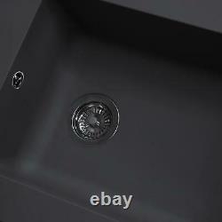 SIA 1.0 Bowl Grey Composite Reversible Inset Kitchen Sink & KT6CU Copper Tap