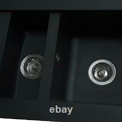 SIA 1.5 Bowl Black Composite Reversible Inset Kitchen Sink & KT6BLD Mixer Tap