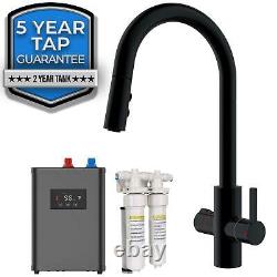 SIA BWT4BL Black 4-in-1 Boiling & Filtered Hot Water Tap With Pull Out Spray