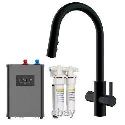 SIA BWT4BL Black 4-in-1 Boiling & Filtered Hot Water Tap With Pull Out Spray