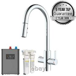 SIA BWT4CH Chrome 4-in-1 Boiling & Filtered Hot Water Tap With Pull Out Spray