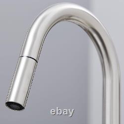 SIA KT4BN Brushed Nickel Pull Out Spray Twin Monobloc Kitchen Sink Mixer Tap