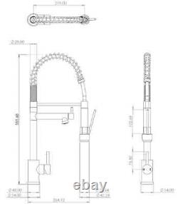 Sauber Pull Out Kitchen Tap with Dual Spray & Pot Filler Single Lever Brushed