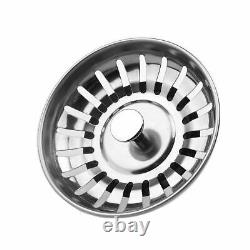 Single Bowl Stainless Steel Double Drainer Inset Kitchen Sink Twin Tap Hole New