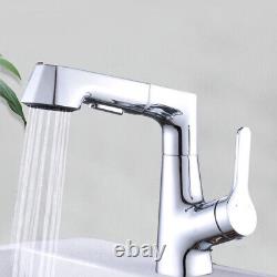 Sink Basin Pull Out Tap Kitchen Faucet Bathroom Taps 360° Rotatable Brass Faucet