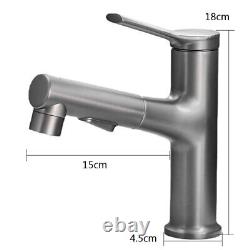 Sink Basin Tap Kitchen Pull Out Taps Hotel Faucet 360° Rotatable Bathroom Faucet