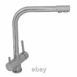 Small Kitchen Sink Tap Set 0.5 Bowl Brushed Stainless Steel 3-in-1 Filter Mixer