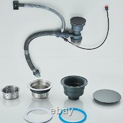 Stainless steel Inset Kitchen Sink Single Bowl with waste kit and Mixer Taps set