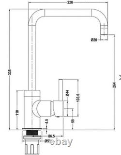 The 1810 Company Cascata Square Spout Kitchen Sink Mixer Tap CODE CAS/02/BS