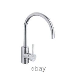 The 1810 Company Qfit Courbe Curved Spout Kitchen Sink Mixer Tap Brushed Steel