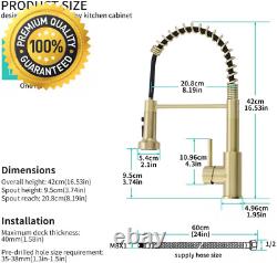 Tohlar Gold Kitchen Tap, Sink Mixer Tap with 3-Function Pull Down