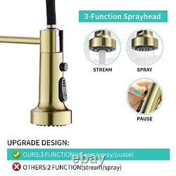 Tohlar Kitchen Taps with Pull Out Spray Gold Kitchen Tap Kitchen Sink Mixer Tap