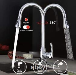 Touchless Kitchen Sink Tap, One Lever High Arc Pull-Down Kitchen Faucet