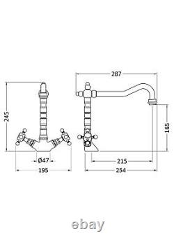 Traditional French Classic Mono Sink Mixer Tap Brushed Nickel