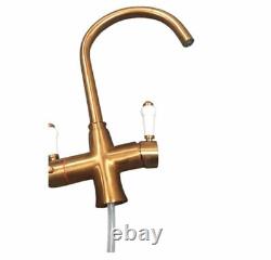 Traditional Kitchen Tap, Brushed Copper, Sink Mixer Boiling Hot Water