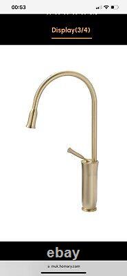 Tront Monobloc Kitchen Countertop Sink Tap Solid Brass In Brushed Gold (7A)