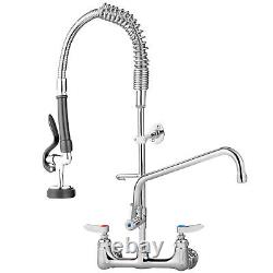 VEVOR Commercial Pre-rinse Faucet Wall Mount Kitchen Sink Faucet 8 with Sprayer