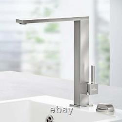 Villeroy & Boch Finera Square Brushed Stainless Steel Kitchen Sink Mixer Tap