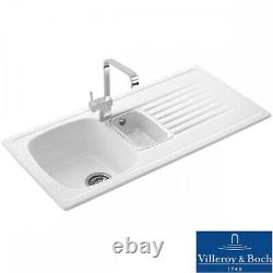 Villeroy & Boch Targa 60 1.5 Bowl White Ceramic Kitchen Sink, Waste & Tap
