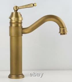 Vintage Antique Style Medium Bath Basin Sink Mono Bloc Mixer Swivel Tap Swivel