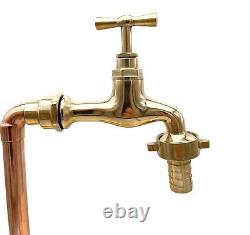 Vintage Style Brass Kitchen Taps, Copper and Brass Belfast Sink Taps (15N)