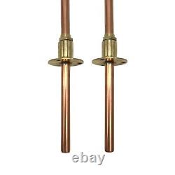 Vintage Style Brass and Copper Kitchen Sink Taps, Rustic Bathroom Taps (T23)