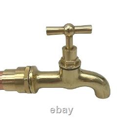 Vintage Style Wall Mounted Brass and Copper Kitchen Taps, Bathroom Taps (T47)