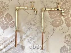 Vintage style Brass belfast sink pillar taps