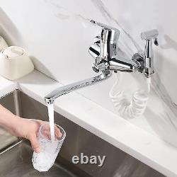 Wall Mounted Single Lever Sink Mixer Taps With High Pressur Trigger Spray 25CM