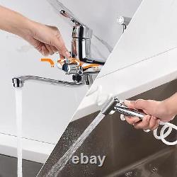 Wall Mounted Single Lever Sink Mixer Taps With High Pressur Trigger Spray 25CM