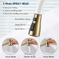 Warmiehomy Kitchen Tap Kitchen Sink Taps Mixer with Pull Out Sprayer 360° Swivel